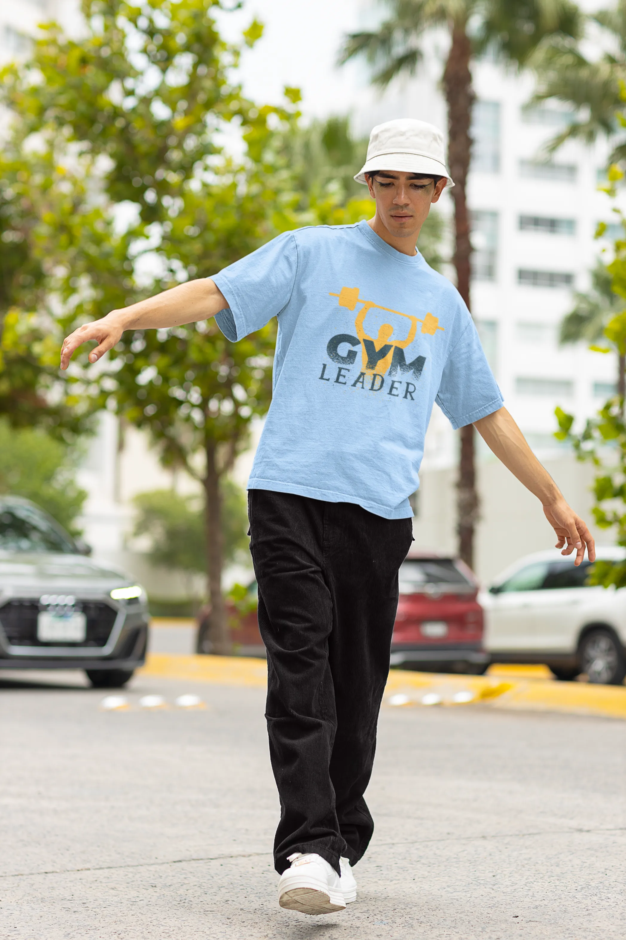 Gym Leader Printed Oversized T-shirt for Men