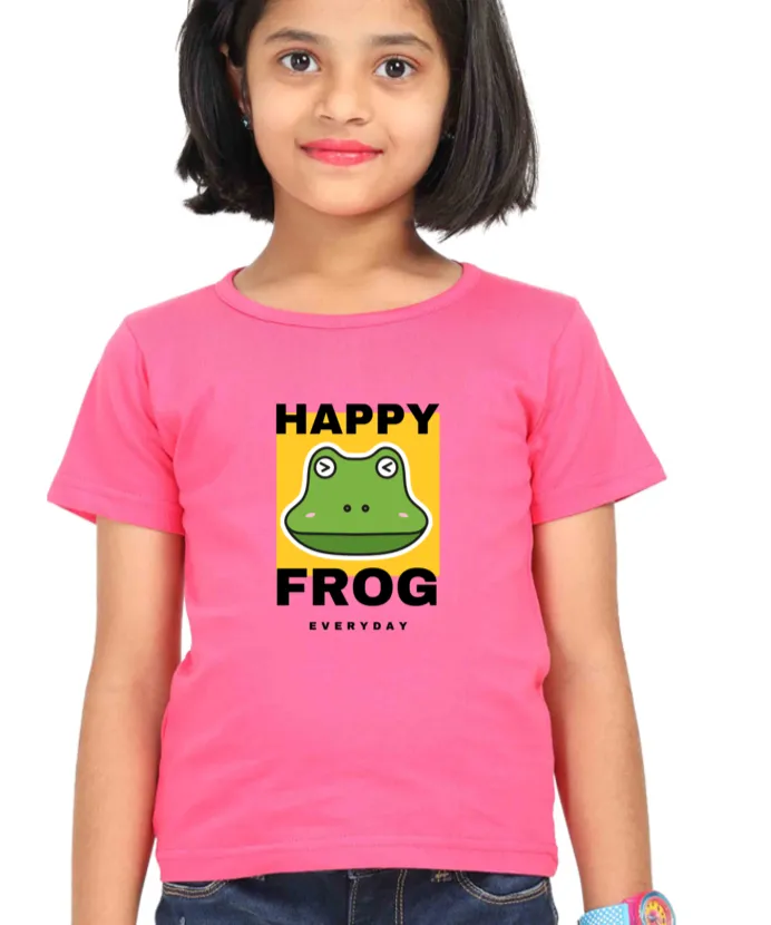 Happy Frog Little Girl's T Shirt D16