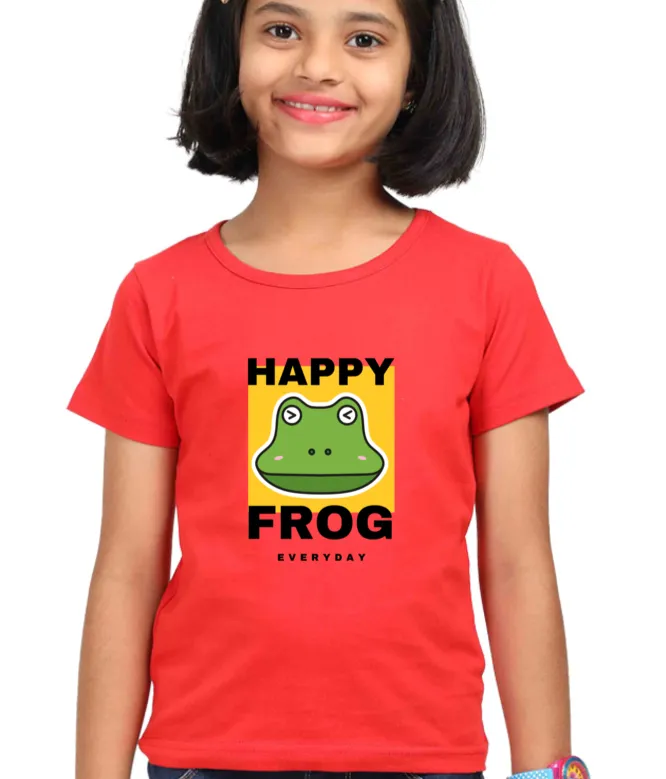 Happy Frog Little Girl's T Shirt D16