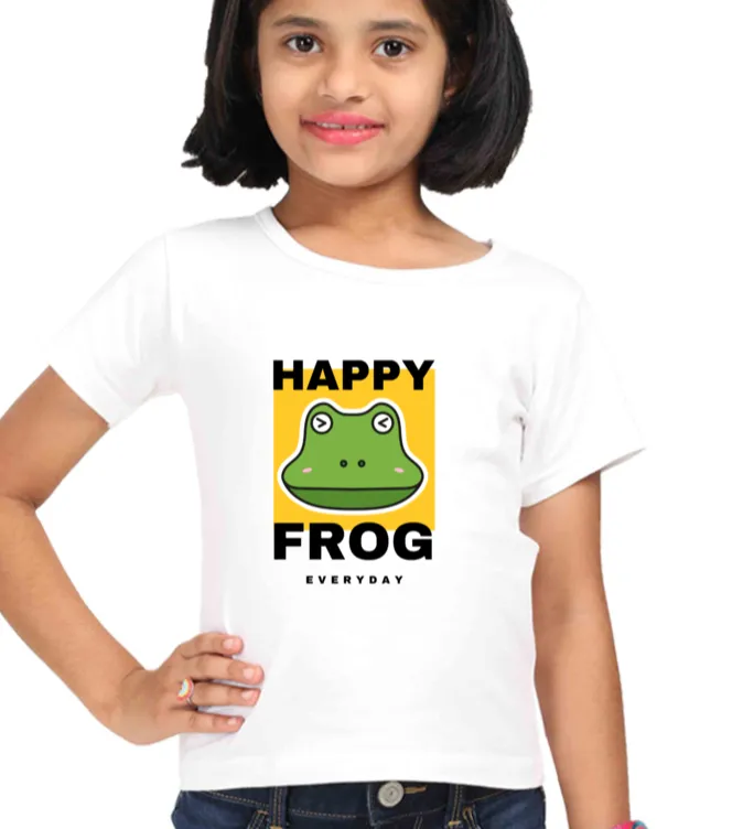 Happy Frog Little Girl's T Shirt D16