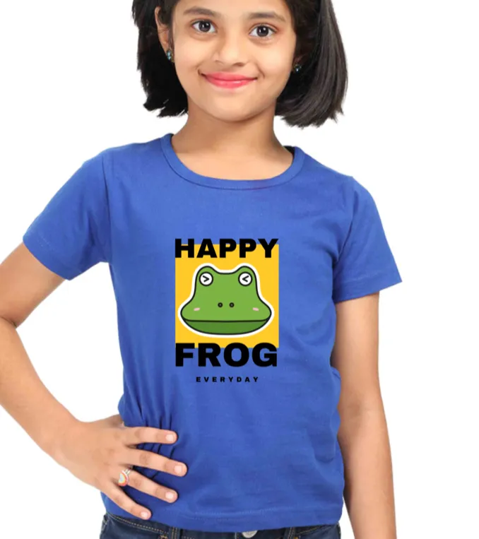 Happy Frog Little Girl's T Shirt D16