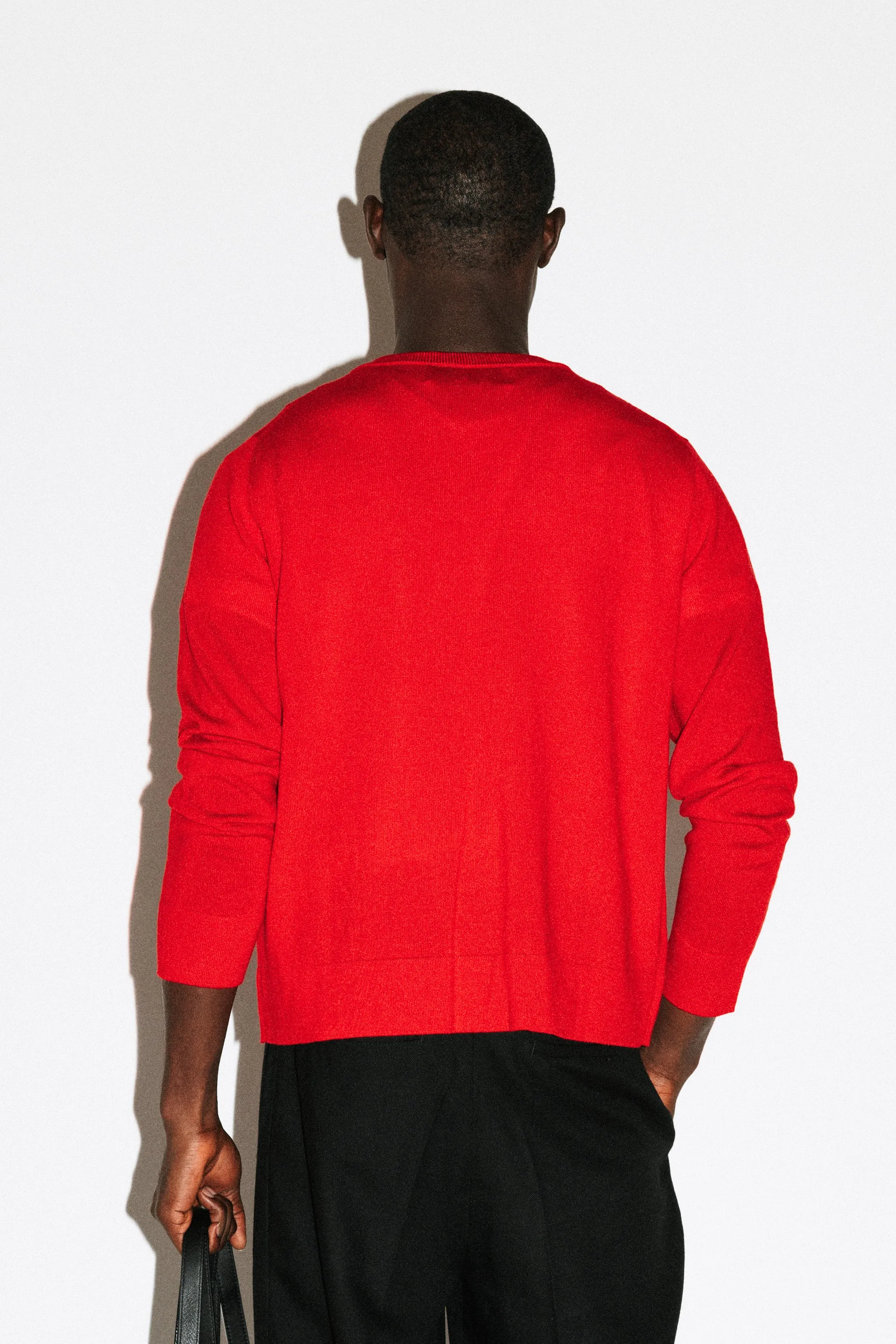 Hauser 90s Fit Crewneck Sweater  |  Red