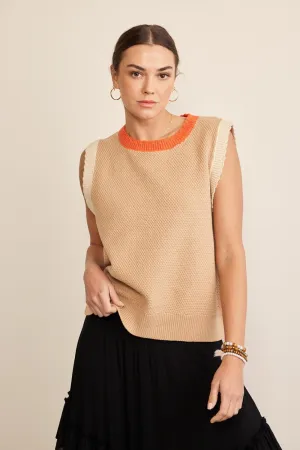 Hazel Blues® |  In February Contrast Round Neck Sweater Vest