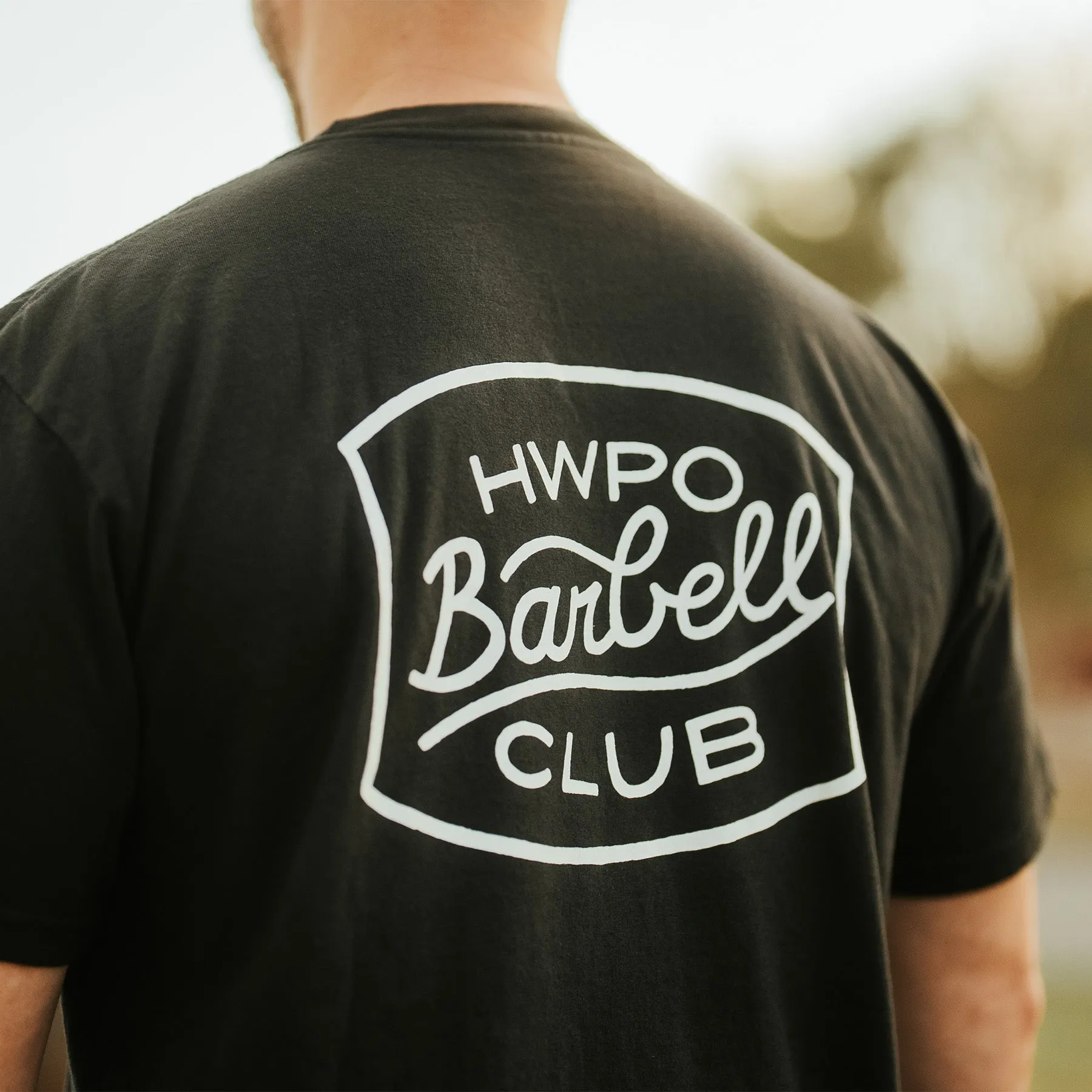 HWPO - BARBELL CLUB POCKET TEE - FADED BLACK