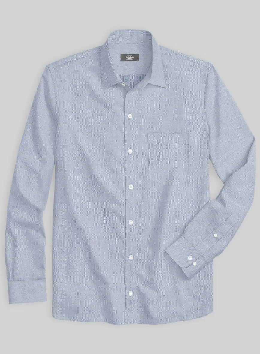 Italian Lombardo Chevron Dark Blue Shirt
