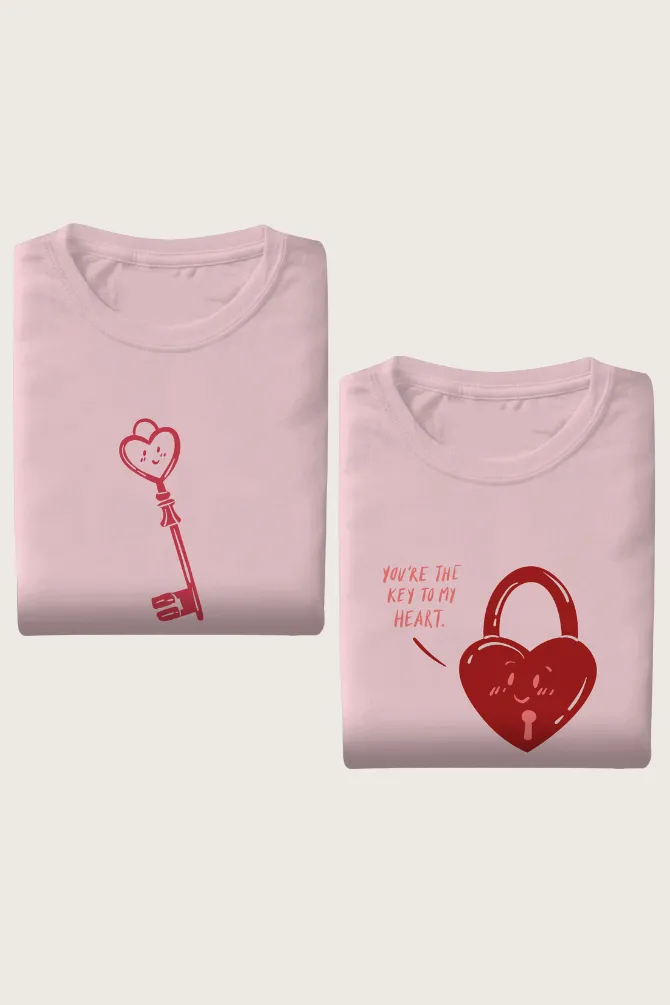 Key Lock Couple T Shirt