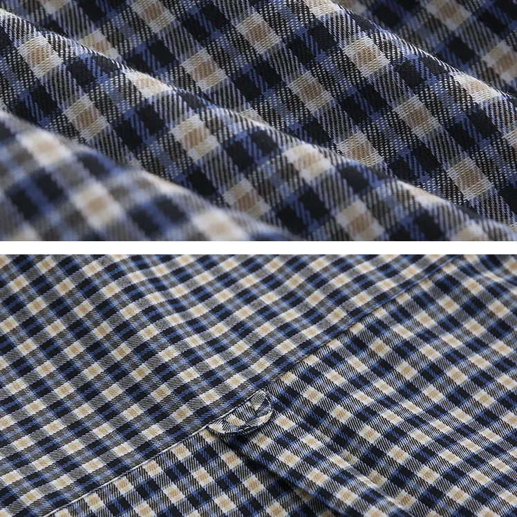 [Korean Style] Blue Oversized Plaid Shirts