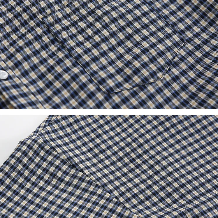 [Korean Style] Blue Oversized Plaid Shirts