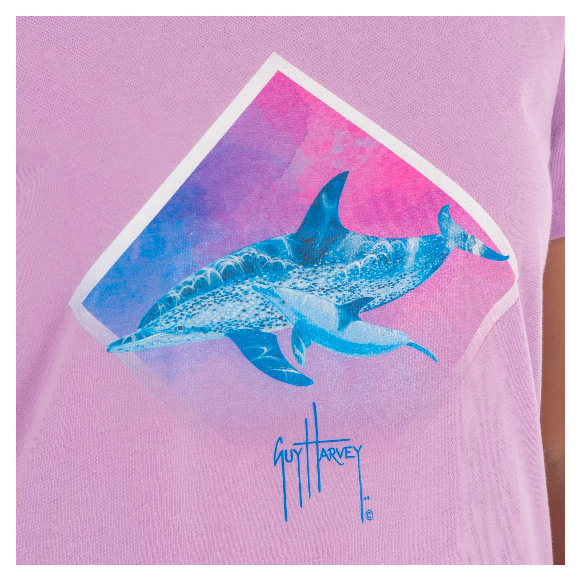 Ladies Dolphin Paradise Short Sleve Crew Neck T-Shirt