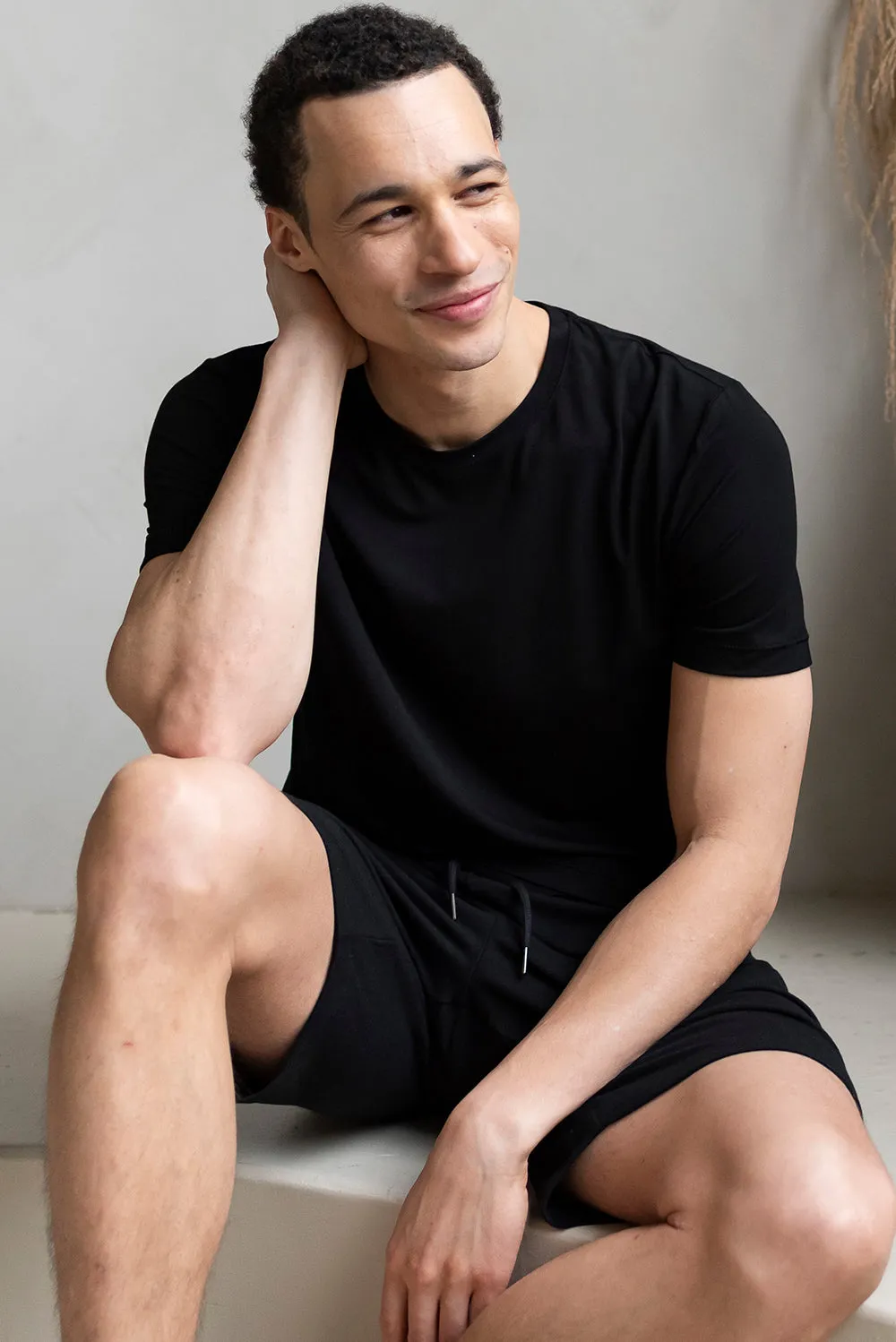 Lawrence Crew Neck Bamboo Tee - Black