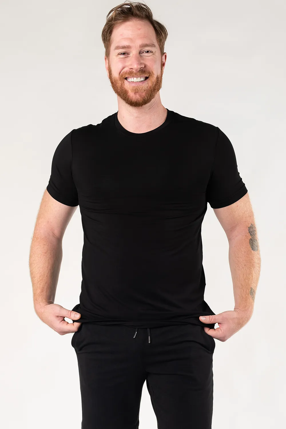 Lawrence Crew Neck Bamboo Tee - Black