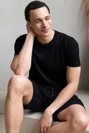 Lawrence Crew Neck Bamboo Tee - Black