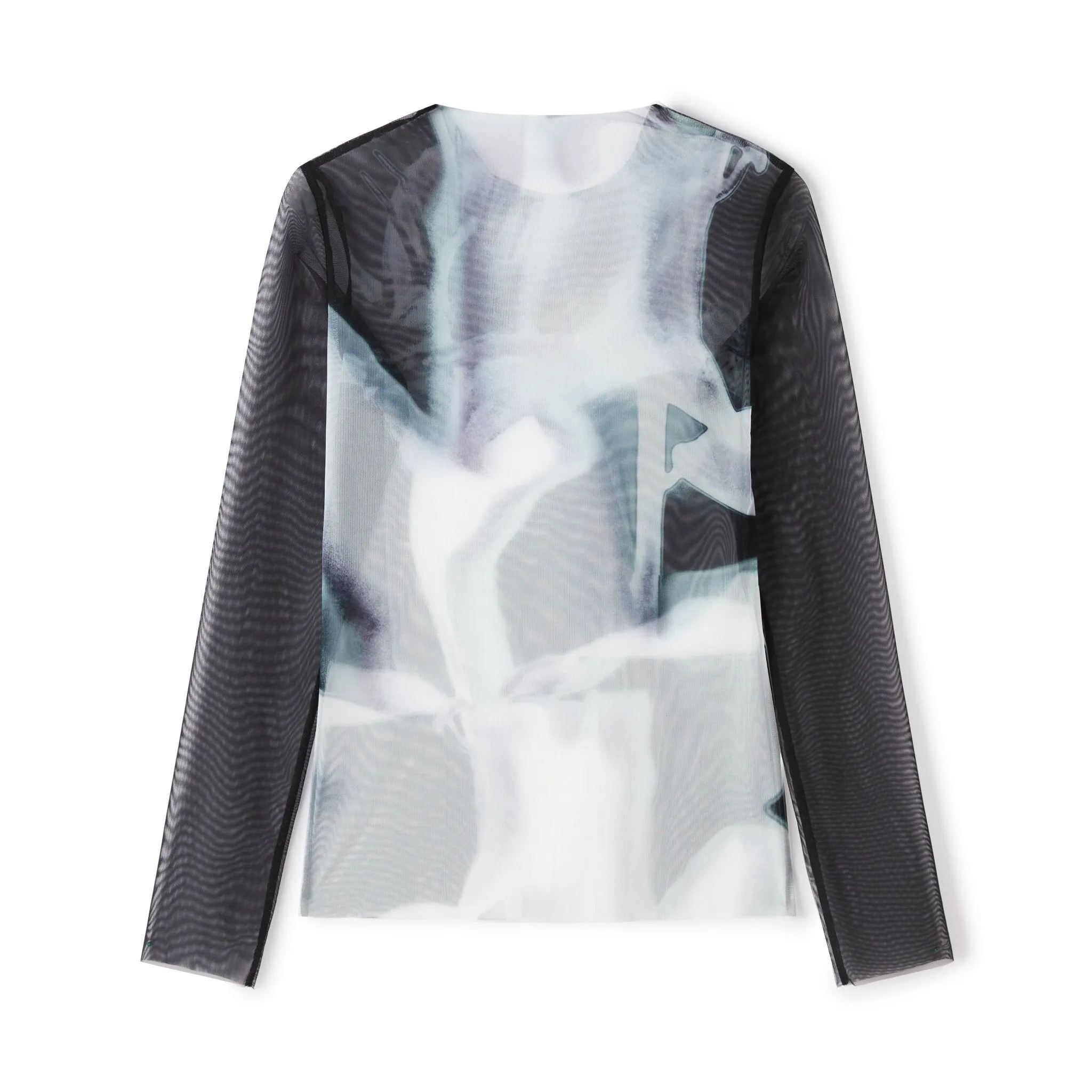 Light and Shadow Printed Mesh Bottoming Shirt