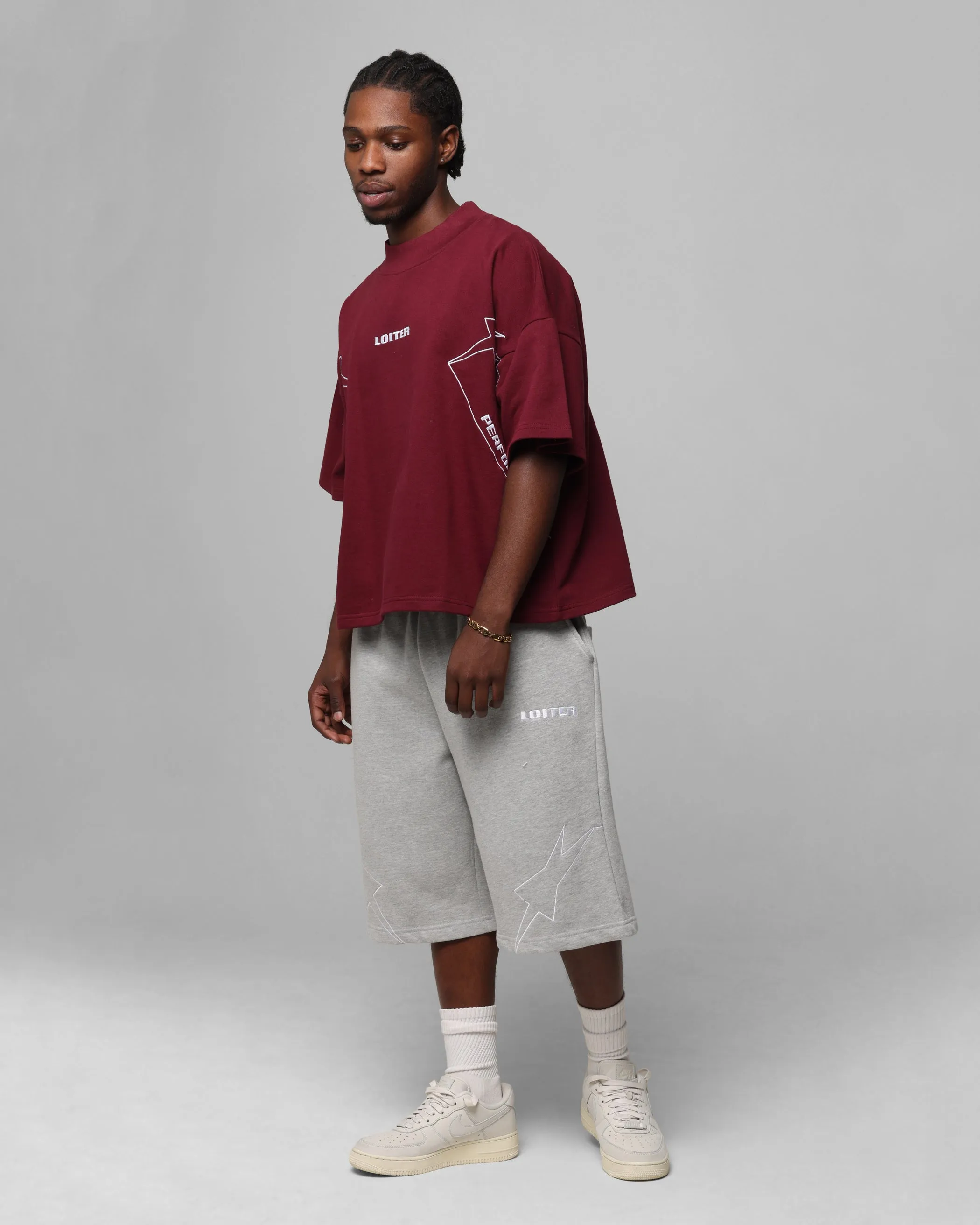 Loiter Dark Performance T-Shirt Burgandy