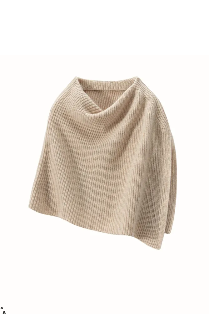 Luxurious Knit Cashmere Poncho Sweater