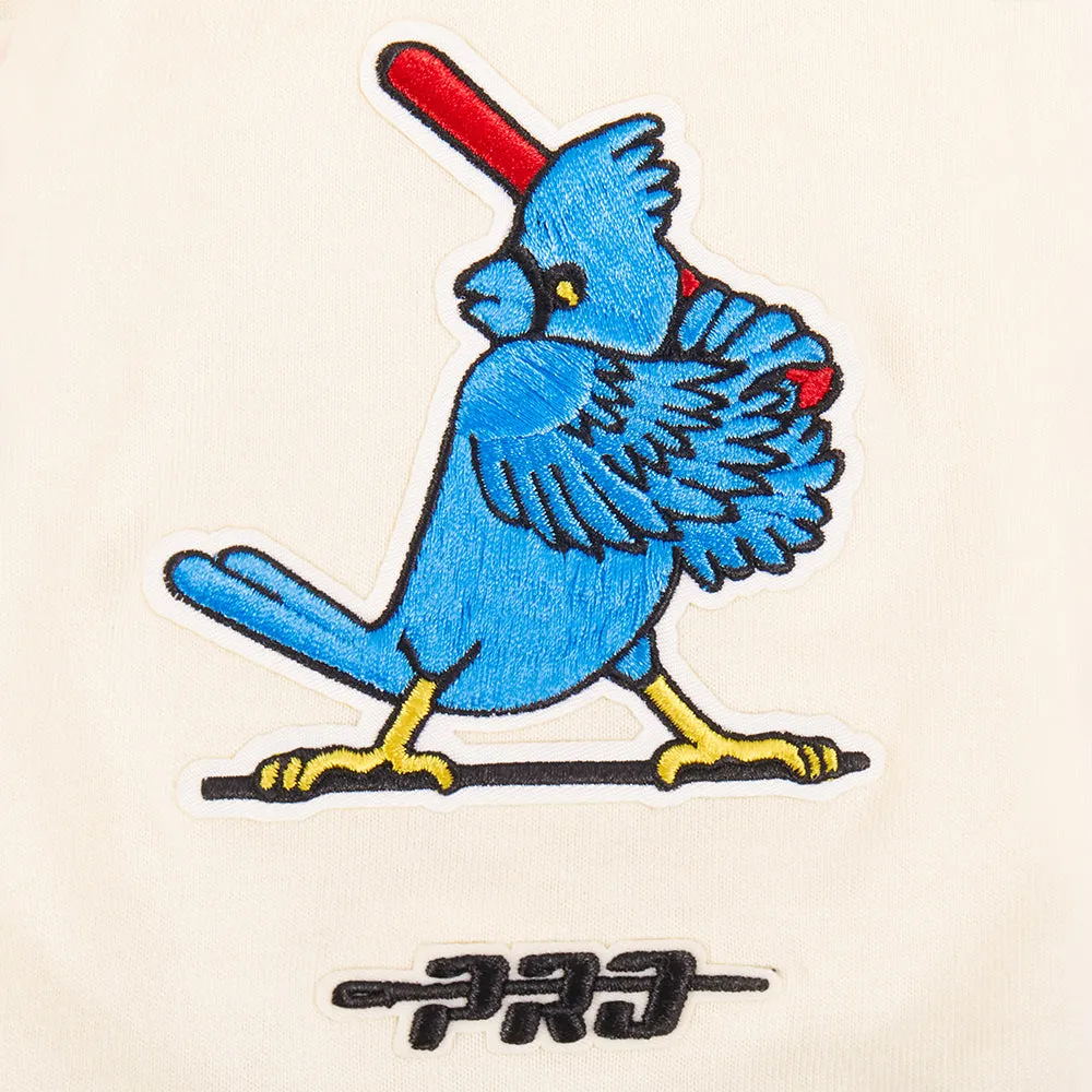 MLB ST. LOUIS CARDINALS RETRO CLASSIC BIG BOYS SHORT SLEEVE STRIPED RIB TOP (EGGSHELL/ UNIVERSITY BLUE)