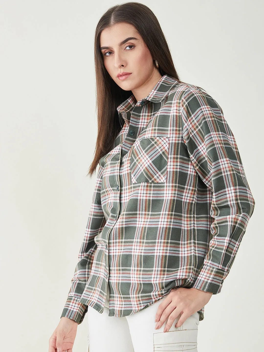 Oliver Green Check Oversize Shirt