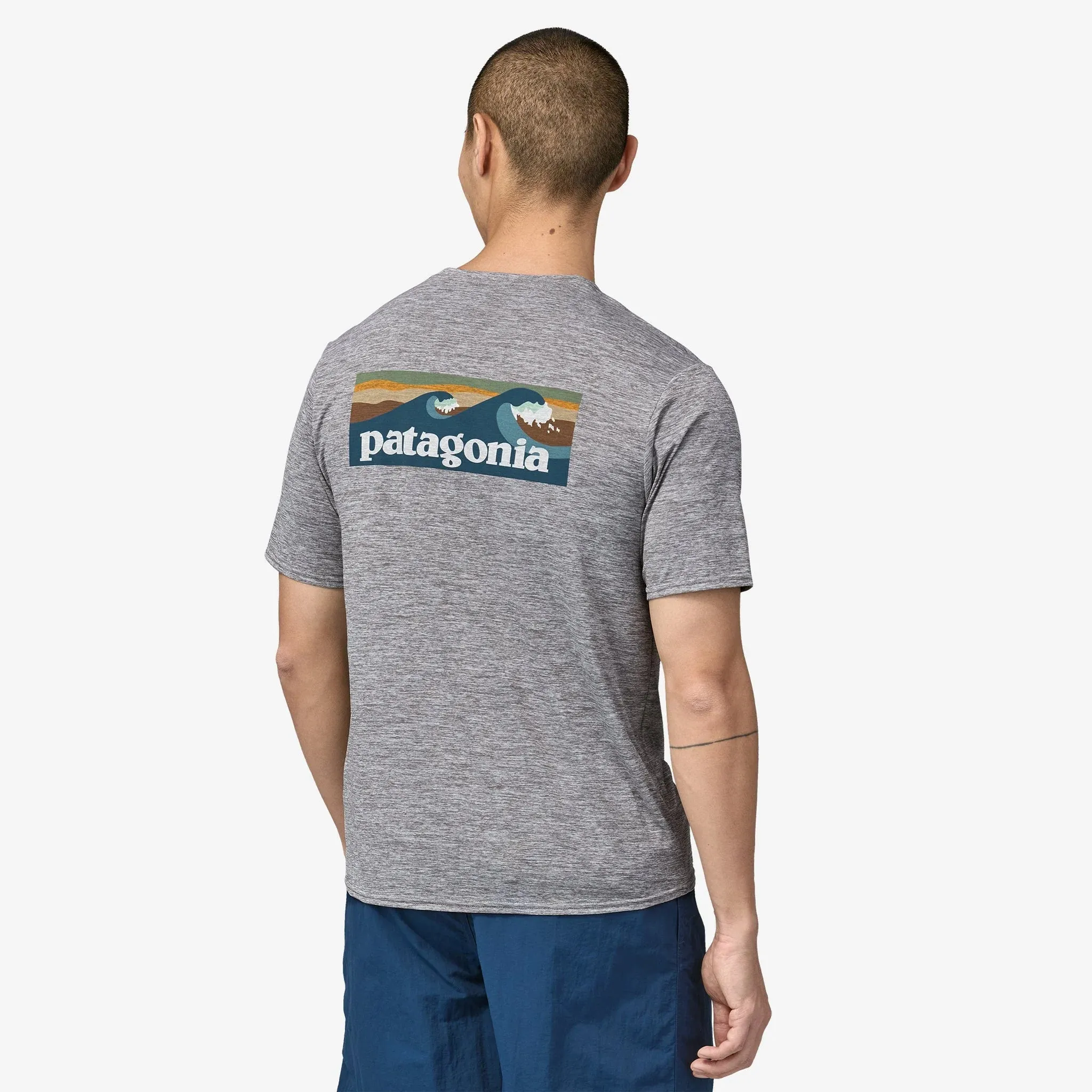 PATAGONIA - Men's Cap Cool Daily Graphic Shirt - Waters - FEATHER GREY