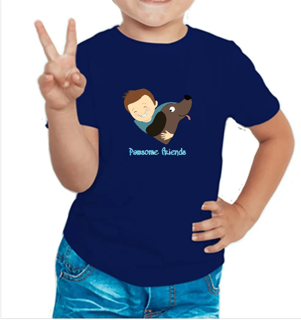 Pawsome Friends Boy's T Shirt for Kids D28