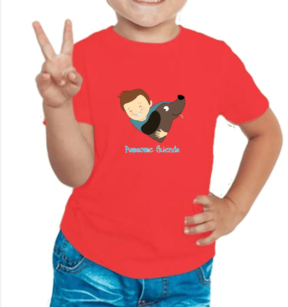 Pawsome Friends Boy's T Shirt for Kids D28