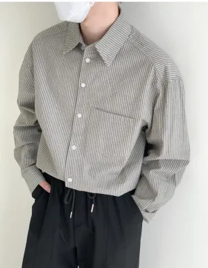 Pinstripe Cotton Versatile Shirt