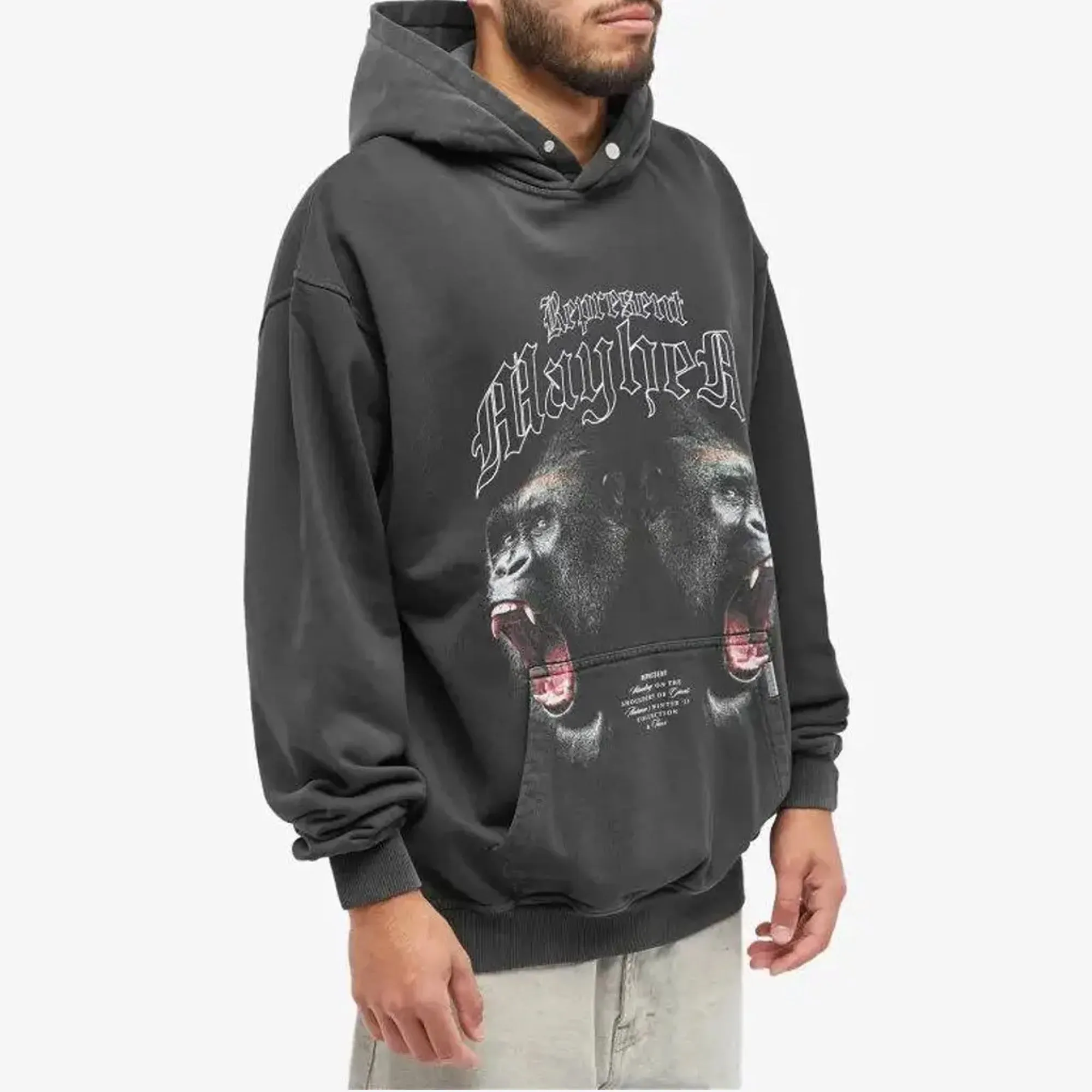 Represent | MAYHEM HOODIE  { VINTAGE BLACK