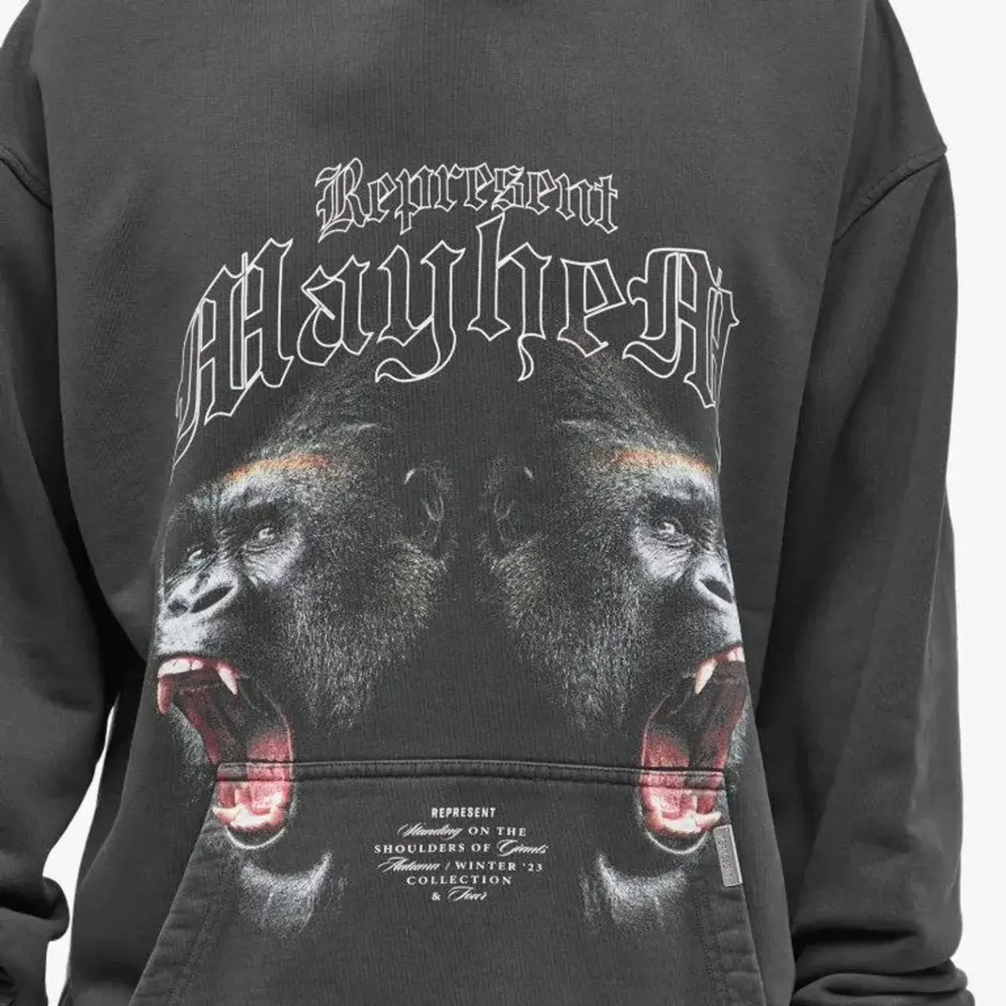 Represent | MAYHEM HOODIE  { VINTAGE BLACK