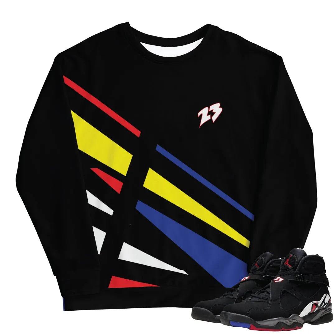 Retro 8 Playoff 8 Pattern Sweatshirt