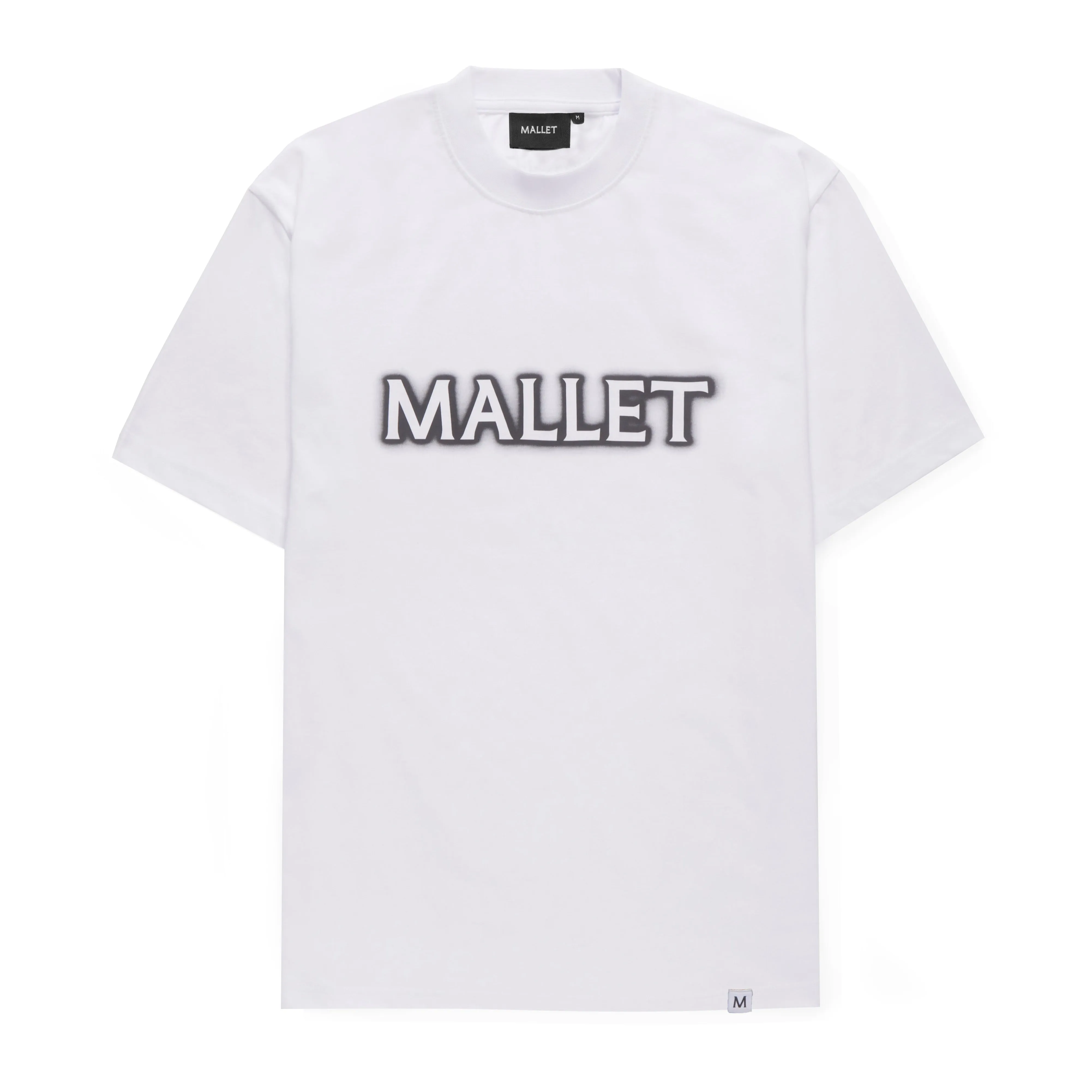 Reverse Spray Tee Organic White Black