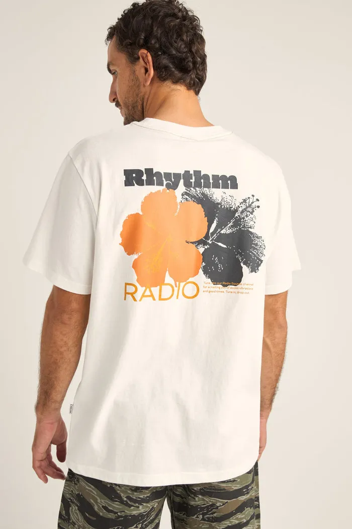 Rhythm Tropic Radio Vintage Ss T-Shirt - WHITE