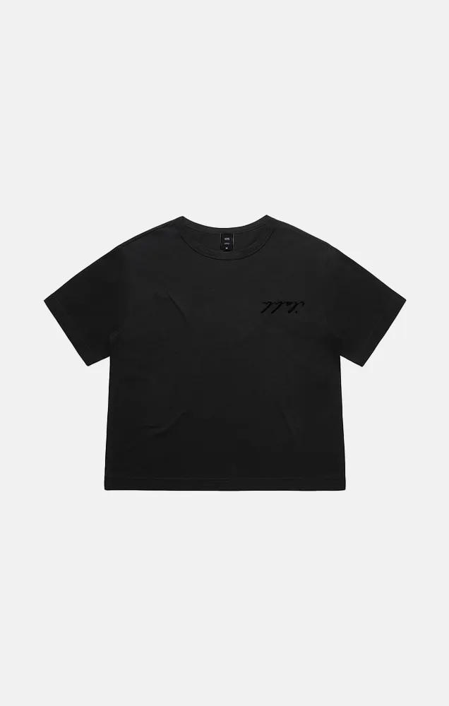 Script Box Tee Women's BLACK