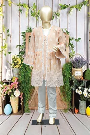 Shomi Stitched Chikankari Kids Shirts Collection'2022-SD-11-Peach