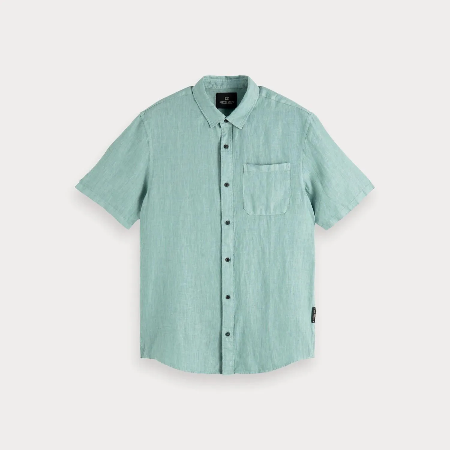 Short Sleeve Linen Shirt (Emerald)