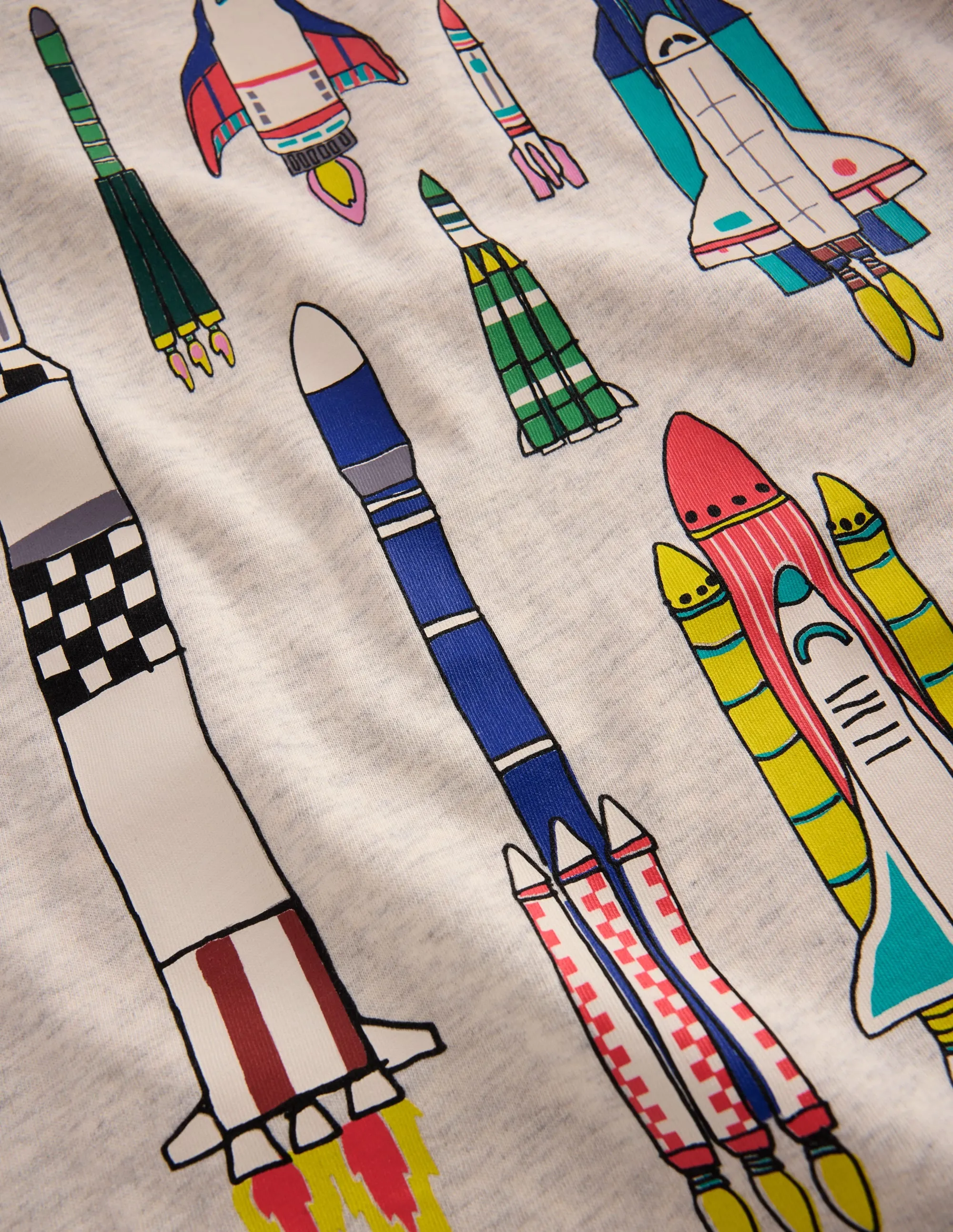 Short Sleeve Printed T-Shirt-oatmeal marl Rockets