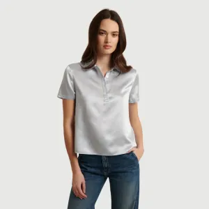 Short Sleeve Silk Satin Polo