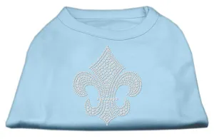 Silver Fleur de lis Rhinestone Shirts Baby Blue XL (16)