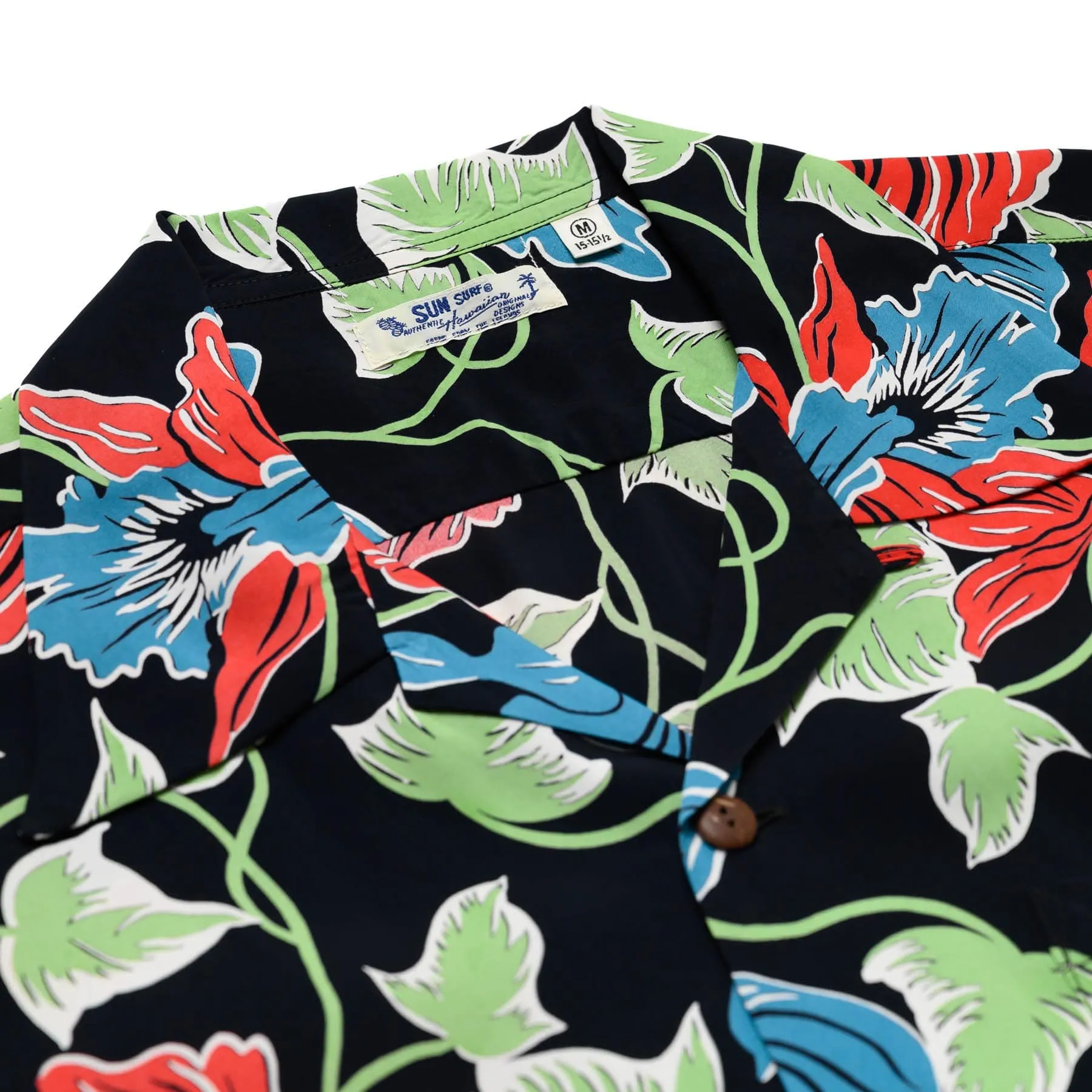SS39217 Cattleya Orchid Short Sleeve Hawaiian Black