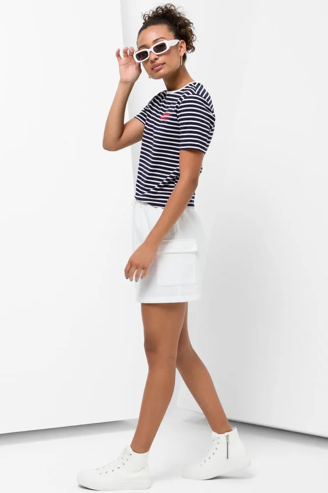 Stripe Short Sleeve T-Shirt Navy & White