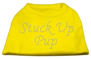Stuck Up Pup Rhinestone Shirts Yellow XXL (18)