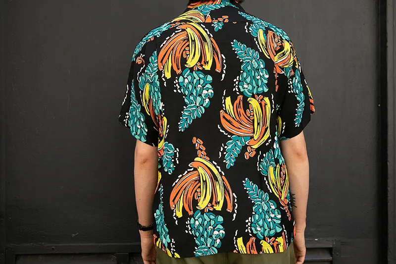 Sun Surf Hawaiian Shirt “Banana Harvest” Black
