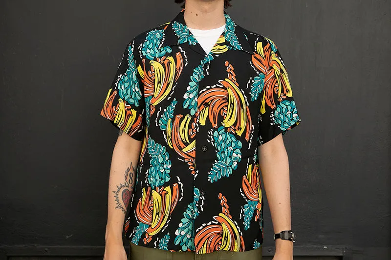 Sun Surf Hawaiian Shirt “Banana Harvest” Black