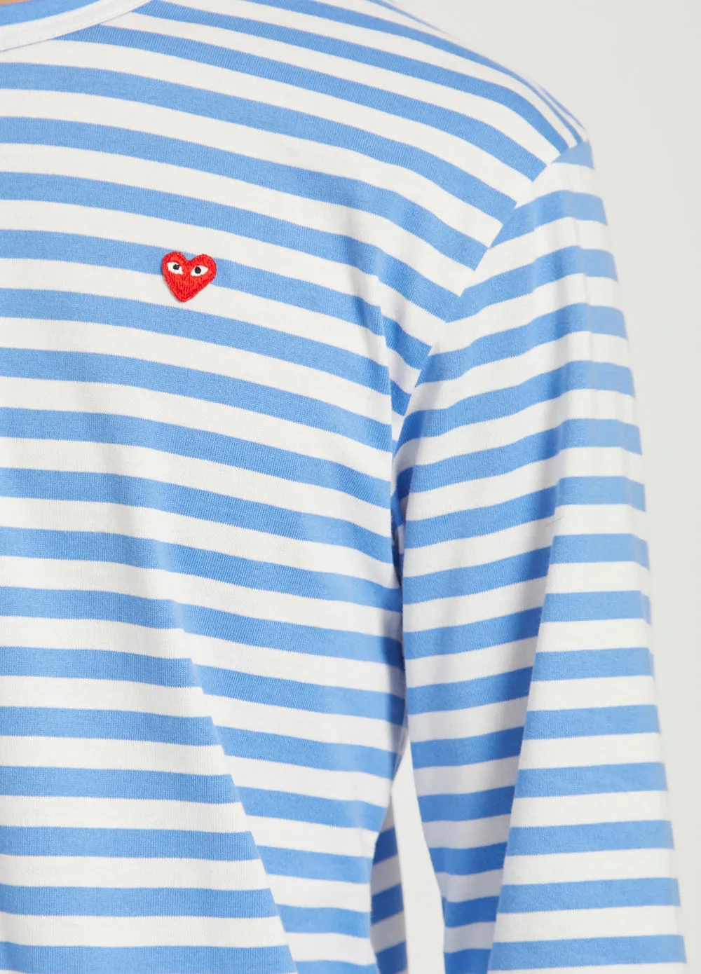 T218 Red Heart Stripe Long-sleeve T-shirt