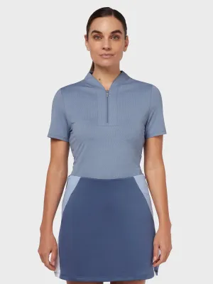 Texture Women's Polo In Blue Indigo Heather