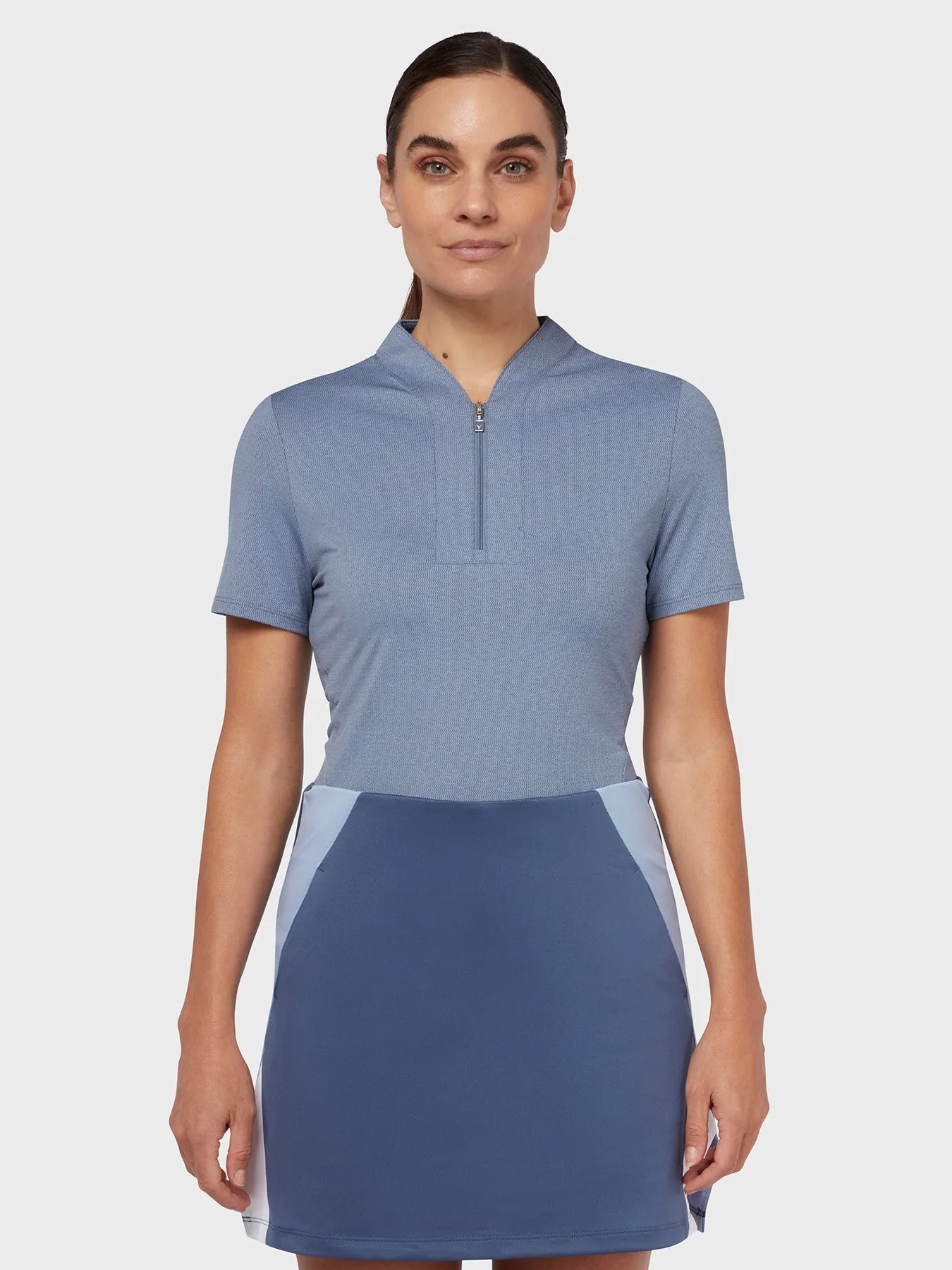 Texture Women's Polo In Blue Indigo Heather