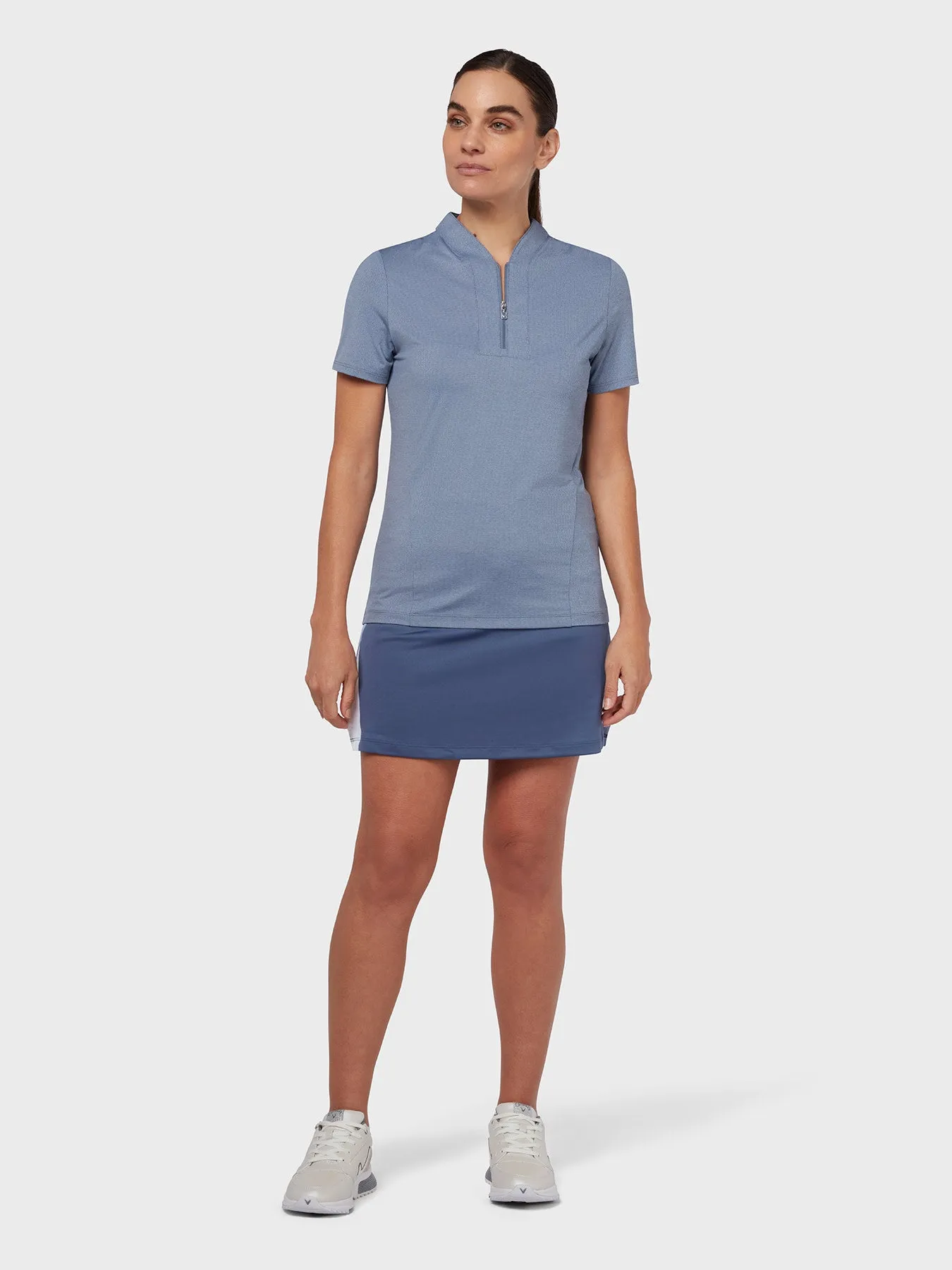 Texture Women's Polo In Blue Indigo Heather
