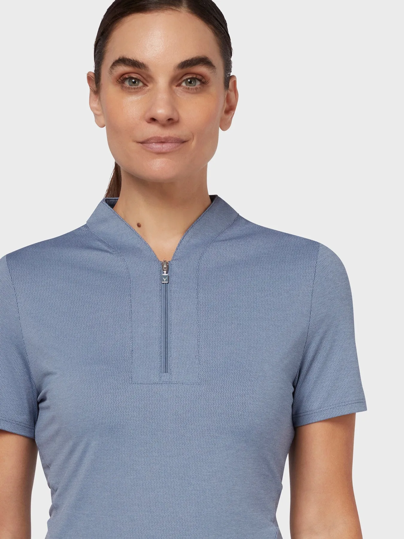 Texture Women's Polo In Blue Indigo Heather