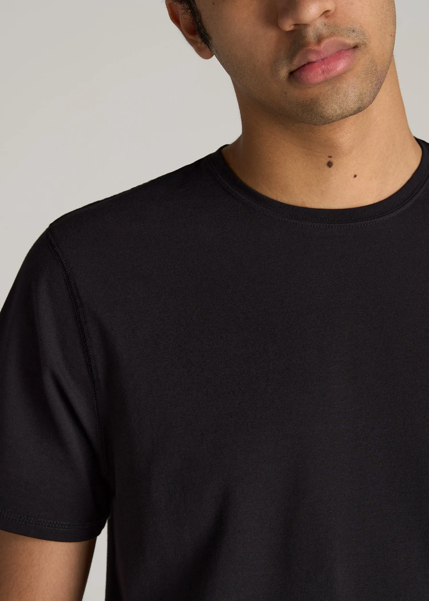 The Essential REGULAR-FIT Crew-Neck Men's Tall Tees in Black