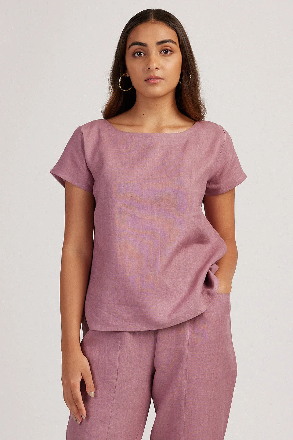 The Linen Boat Neck Top