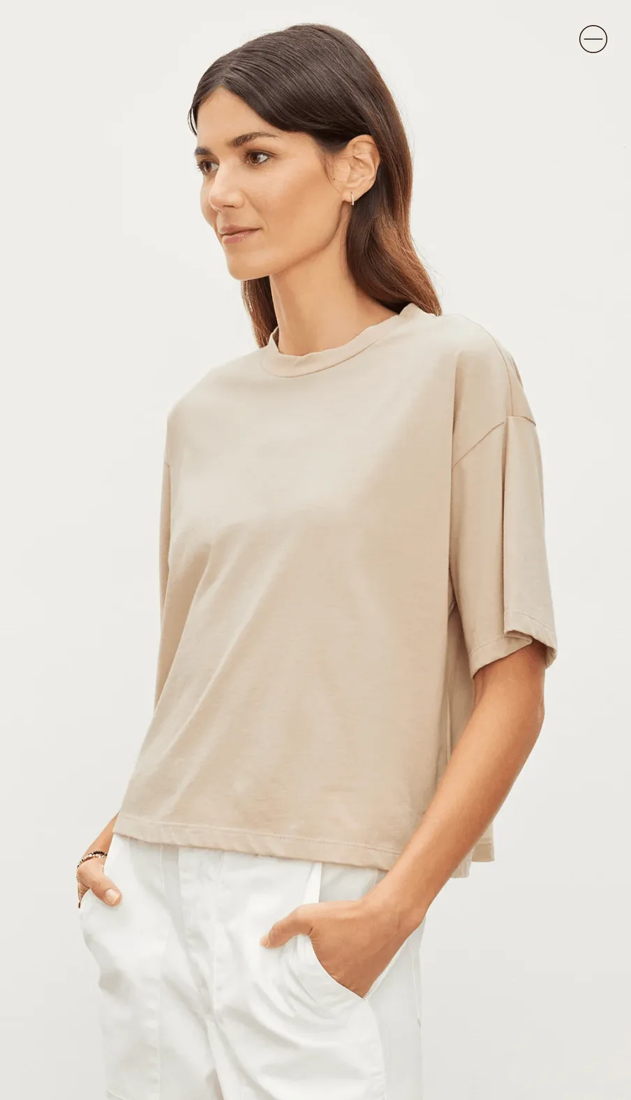 Velvet Clarah Crew Neck Tee Flax