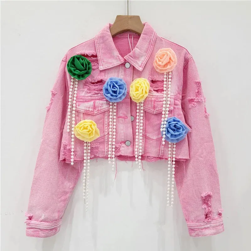 Versatile Flowers Cropped Jacket